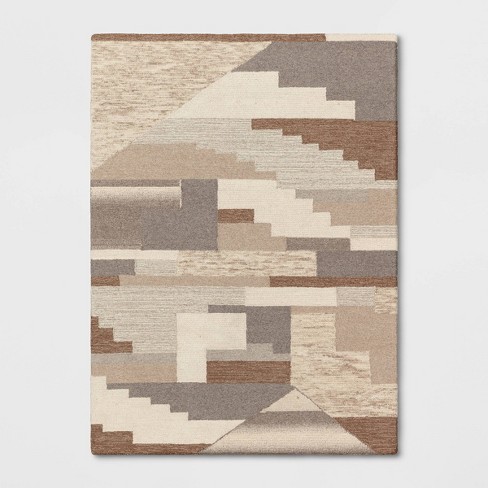 Fairwood Hand Tufted Wool Color Block, Color Block Rug