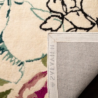 Ivory and Multicolor Floral Hand-Tufted Wool 8' x 10' Area Rug