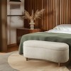Vynxaria Boucle Flip Top Storage Bench Cream See below - 2 of 4