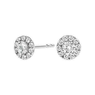 Haus of Brilliance 14K White Gold 1/3 Cttw Lab-Grown Diamond Halo Stud Earring