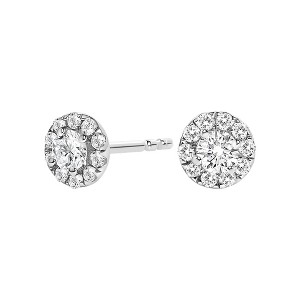 Haus of Brilliance 14K White Gold 1/3 Cttw Lab-Grown Diamond Halo Stud Earring - 1 of 4