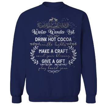 Rerun Island Men's Christmas A Very Merry Winter Long Sleeve Graphic Cotton Sweatshirt