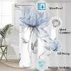 LunaLulinlk Blue Gray Watercolor Floral Shower Curtain - 2 of 4