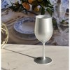 ChicFurnit Drinkware Metallic Plastic Wine Glasses Unbreakable Acrylic Design for Elegant Gatherings, Silver, 2.5"*2.5"*7.88" - 2 of 4