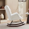 Hyleory Modern Rocking Chair, Teddy Velvet Upholstered Accent Chair - 4 of 4