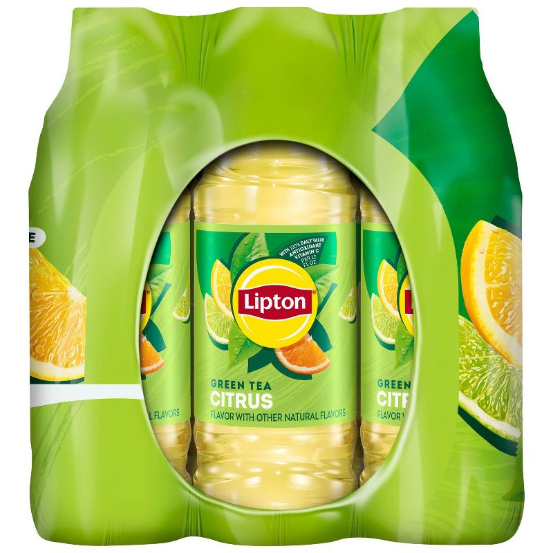 Lipton Citrus Iced Green Tea - 12pk/16.9 fl oz Bottles, 3 of 5
