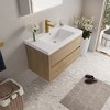 Whisen Pre-Assembled Floating Wall-Mounted Bathroom Vanity with Stone Resin Sink, U-Shaped Storage Drawers - 2 of 4