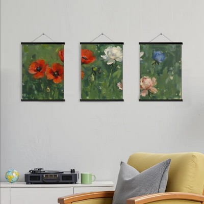 Floral Canvas Wall Art with Strong Artistic and Visual Aesthetics,3 - Pieces