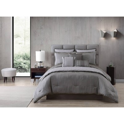 Queen 10pc Gilmore Comforter Set Gray - Riverbrook Home