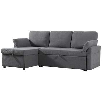 84.2" Sleeper Sofa Bed,Pull Out Sofa Bed with Storage Chaise L Shape Sectional Sofa