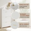 Narrow Shoe Storage Cabinet with 3 Flip Drawers & 2 Top Drawers – Farmhouse Fluted Wooden Shoe Organizer for Entryway, Hallway - 4 of 4