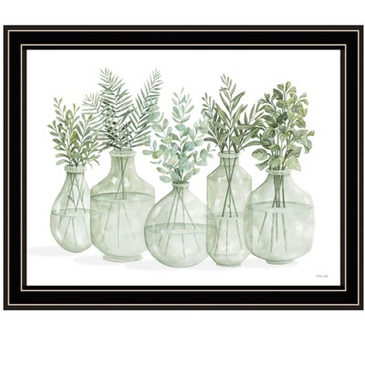 HomeRoots Simply Sage Black Framed Print Wall Art