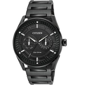 Citizen Men's Eco-Drive Sport Casual Watch, Black Stainless Steel Case and Bracelet, Black Dial, Day / Date - 1 of 4