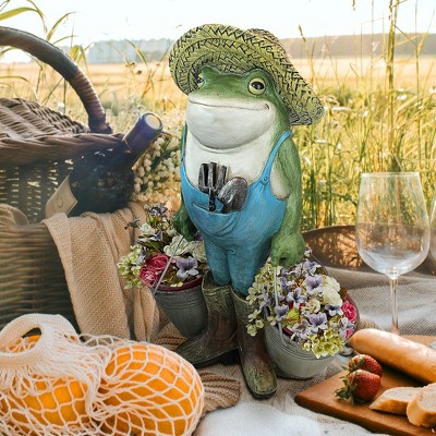Buckets the Garden Frog Resin Outdoor Statue
