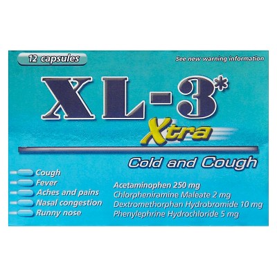 XL-3 Xtra Cold and Cough Capsules - 12ct