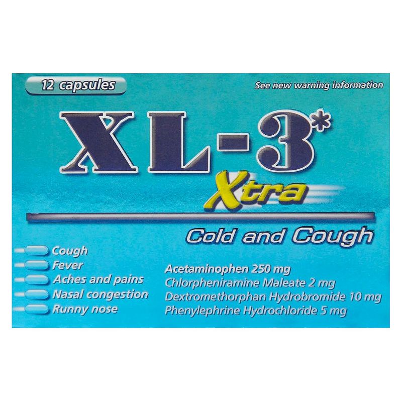 Midway XL-3 Xtra Cold and Cough Capsules - 12ct, 1 of 5