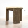 Vynxaria Contemporary Round End Table Oak Finish, Rubberwood Structure, Oak Veneer & Engineered Wood, Plinth Base - 2 of 4