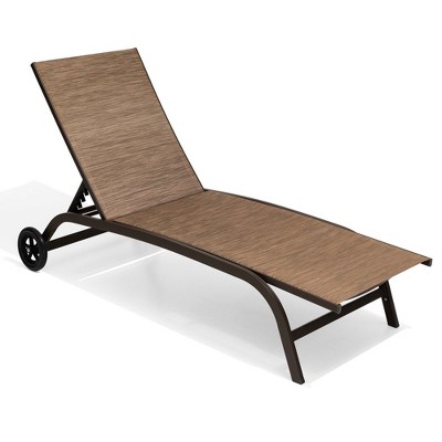 Crestlive Products Aluminum Outdoor Living Cart Wheel Chaise Lounge Chair Pool Lounger with Adjustable Back