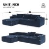VASIP Minimalist L-Shaped Sectional Sofa Set, 2-Piece Chenille Couch, Wrinkle-Resistant, 111.5*72" No Assembly, Dark Blue - 3 of 4