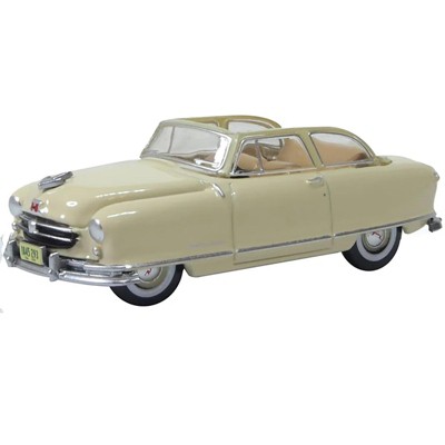 1950 Nash Rambler Custom Landau Convertible (Open) Champagne Ivory 1/87 (HO) Scale Diecast Model Car by Oxford Diecast
