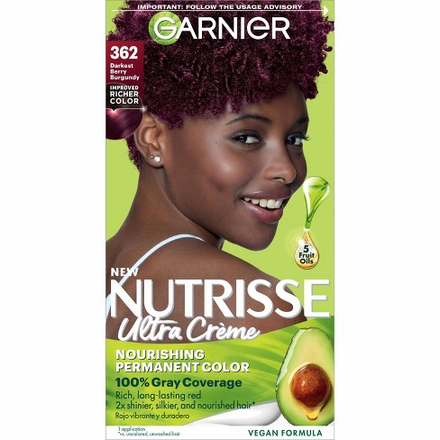 Garnier Nutrisse Nourishing Color Creme 362 Darkest Berry Burgundy : Target