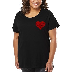LA Pop Art All You Need is Love - Women's Word Art T-Shirt - 1 of 4