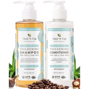 Tree To Tub Volumizing Biotin Shampoo and Conditioner Set - Activating Caffeine for Fuller Hair, Thickening Shampoo and Conditioner for Women & Men - 1 of 4