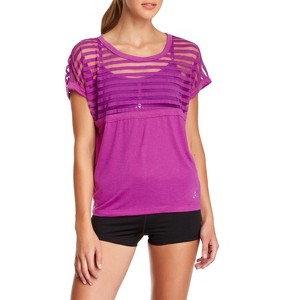 Balanced Tech Women's Dot Burntout Scoop Neck Tee - Flame Orange - Medium - 1 of 2
