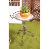 Olivia & May Ornate Accent Tray Table Black: Mid-Century Modern, Iron Top, No Assembly Required - 2 of 4