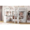 TIRAMISUBEST Twin/Full Size Loft Bed with Bulit-in L-shaped Desk, Wardrobe and Storage Shelves, Solid Wood Loft Bedframe with Ladder and Guardrail - 4 of 4