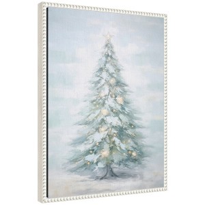 Kate & Laurel All Things Decor Sylvie Beaded Coastal Pastel Tree Framed Canvas by the Creative Bunch Studio - 1 of 4