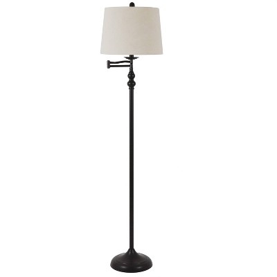 Tara Metal Floor Lamp with Swing Arm Bronze - Decor Therapy