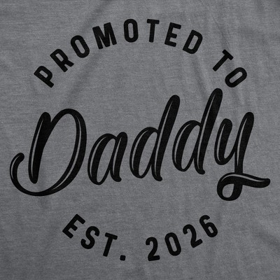 Мужские футболки Crazy Dog T-Shirts, Inc. Mens Funny T Shirts Promoted to Daddy 2026 Sarcastic Family New Baby Graphic Tee for Men - Crazy Dog Men's T Shirt Gift for Dad Dark Grey L — фото 2