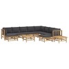 vidaXL Garden Lounge Set Dark Grey Bamboo, Polyester fabric cushions - 3 of 4