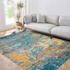 Abstract Machine Washable Rug with Rubber Backing for Living Room Stain Resistant Accent Rug Low Pile Ultra Soft Non Slip Rug - 3 of 4