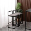 Bar Stool with Backrest Set of 2 Counter Height PU Leather Upholstered Bar Chairs with Footrest - 4 of 4
