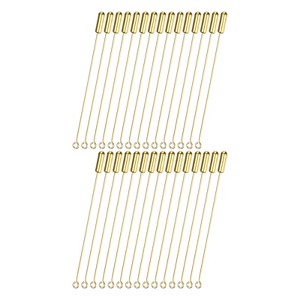 Unique Bargains DIY Clothing Accessories Suit Copper Long Needle Brooch Stick Pins Stopper Ends Flat Head - 1 of 4