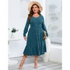 WhizMax Women's Classic Ribbed Knit Sweater Dress Plus Size Stretchy Comfy Casual Fall Dress - 2 of 4