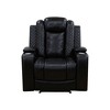 MAYEERTY Power Recliner Chair, Electric Breathable Leather Reclining Chair with USB Charging, Adjustable Backrest for Living Room, Black - 3 of 4