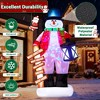 Itopfox 8FT Christmas Inflatable Snowman Outdoor Yard Decoration with Rotating LED Lights Magic Hat Weatherproof 1 Piece - 3 of 4
