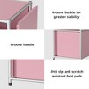 Fortune Candy 25.39'' Tall 1 Door Modular Design Metal Nightstand, Brown (Pink) - 2 of 4