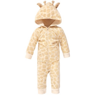 Image of Hudson Baby Infant Fleece Jumpsuits, Coveralls, and Playsuits 1pk, Giraffe, 12-18 Months