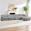Mjkone L-Shaped Velvet Sectional Sofa,4-Seater Modular Sectional Sofa With Ottoman, Convertible Sofa Couches with Rivet Trim - 3 of 4