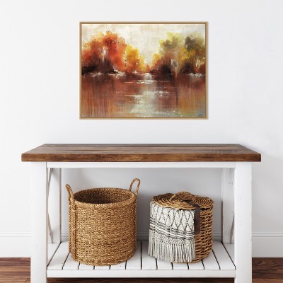 Autumn Landscape Nonrepresentational Canvas Framed Wall Art