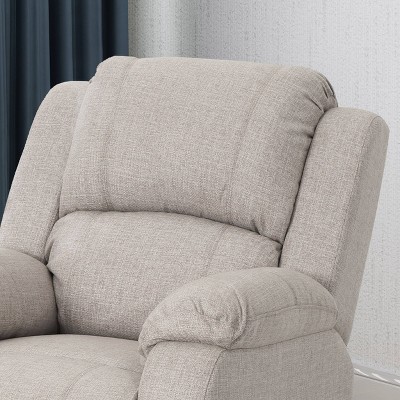 Beige Fabric Gliding Recliner Accent Chair