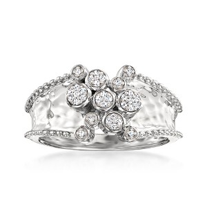 Ross-Simons 0.10 ct. t.w. Diamond Bubble Band in Sterling Silver - 1 of 4