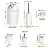 Angel Sar Bathroom Accessories Set 6 Pcs, Soap Dispenser Toothbrush Holder Tumbler Soap Dish Toilet Brush Trash Can - 3 of 4