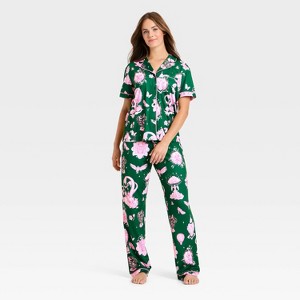 Wicked x Katie Kime Women's Graphic Pajama Set - Green - 1 of 3
