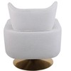 APRILSOUL Classic Mid-Century 360-degree Swivel Accent Chair, White Teddy Fabric - 4 of 4