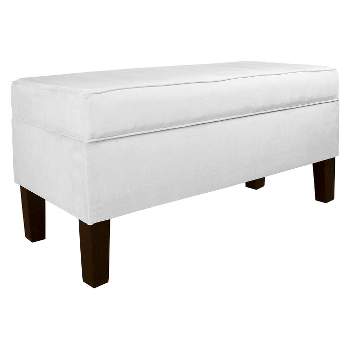 Skyline Furniture Louie Upholstered Storage Bench Velvet White